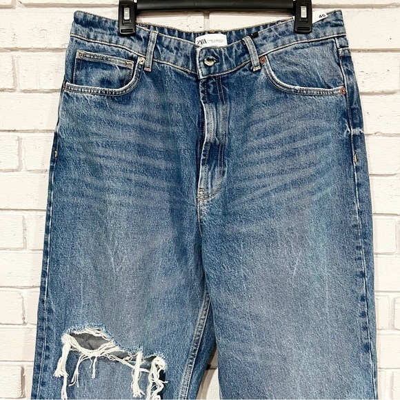 Zara Women’s Ripped Wide Leg Jeans - Picture 2 of 8